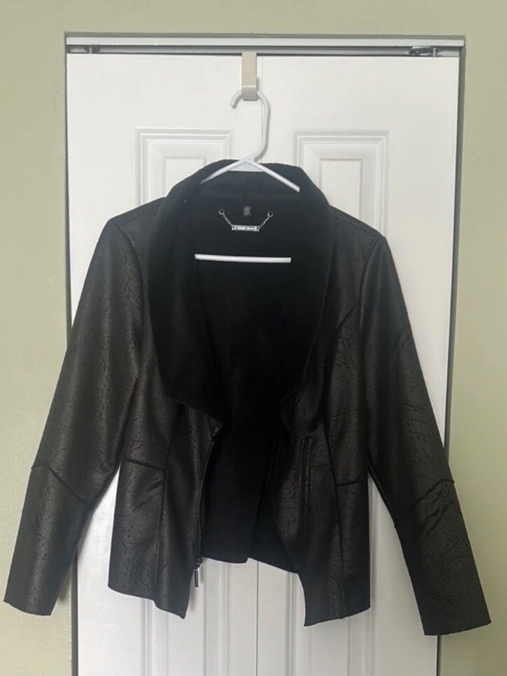 White House Black Market Moto Jacket Faux Leather with fur